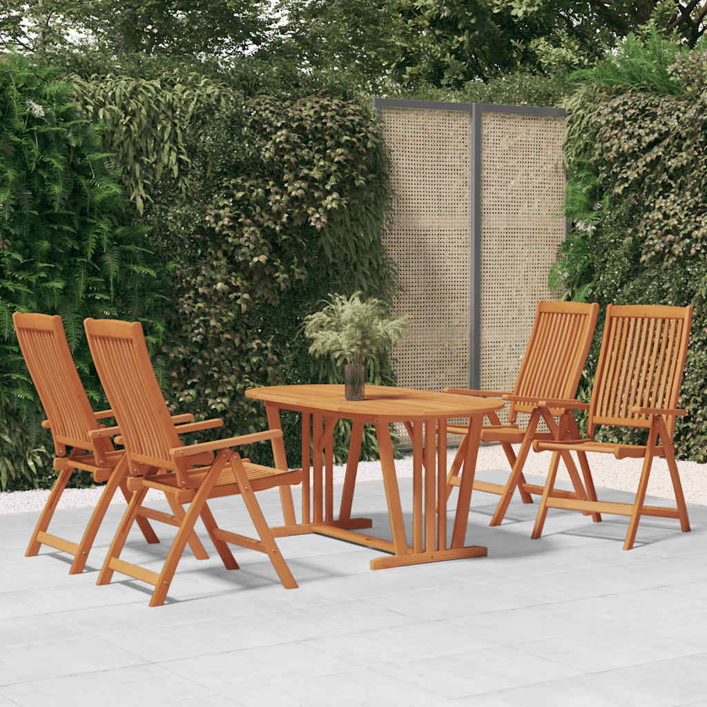 5-delige Tuinset massief eucalyptushout – afbeelding 1