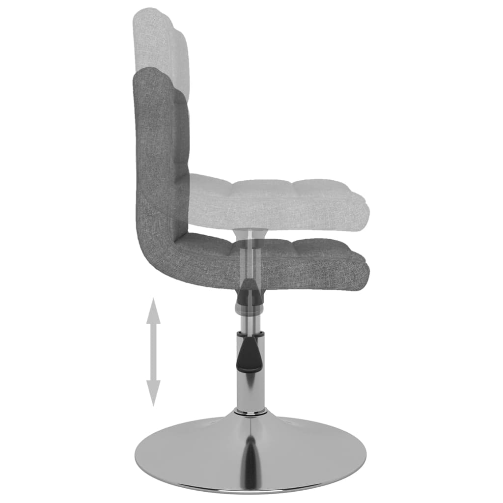 Eetkamerstoelen 6 st stof lichtgrijs – afbeelding 6