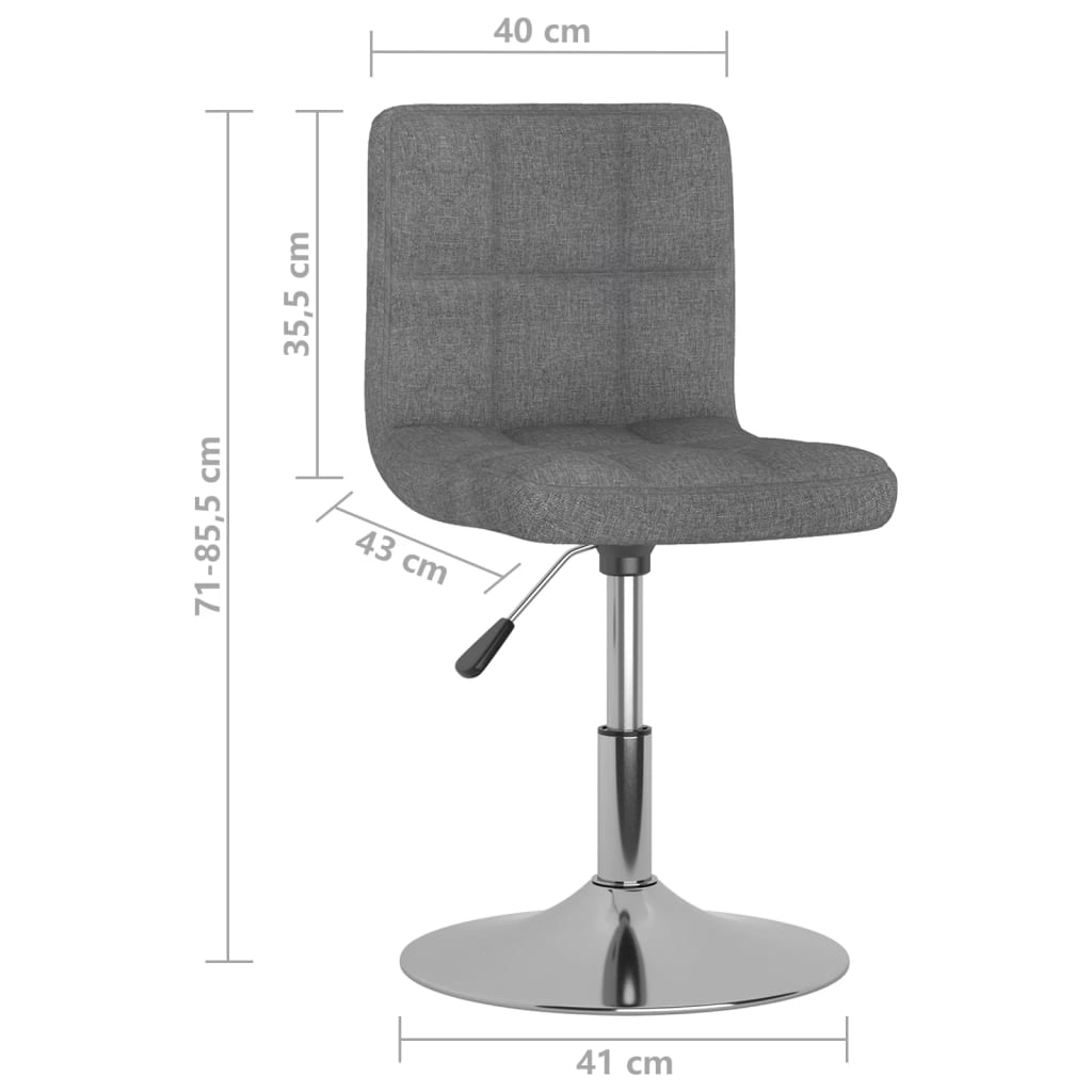 Eetkamerstoelen 6 st stof lichtgrijs – afbeelding 9