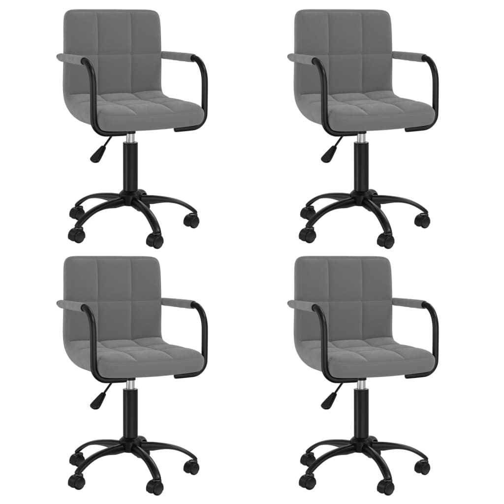 Eetkamerstoelen draaibaar 4 st fluweel donkergrijs – afbeelding 1