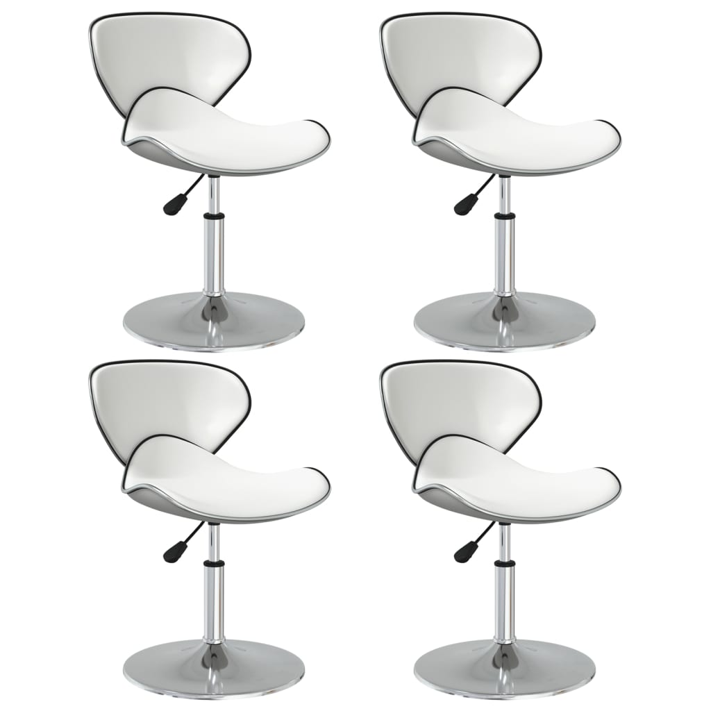 Eetkamerstoelen 4 st kunstleer wit
