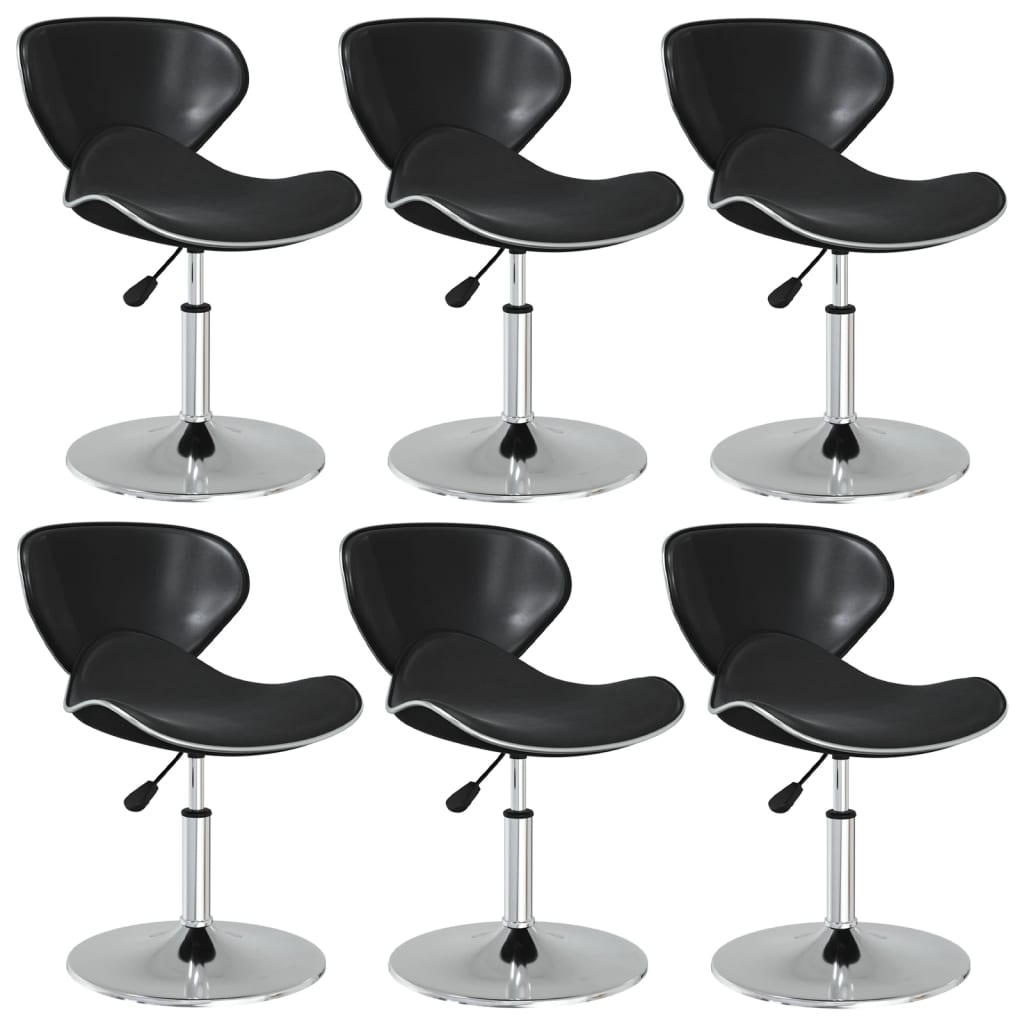 Eetkamerstoelen 6 st kunstleer zwart