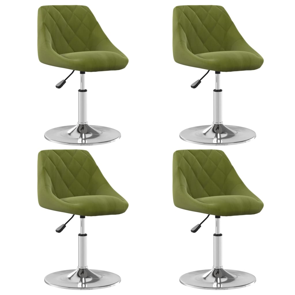 Eetkamerstoelen draaibaar 4 st fluweel lichtgroen