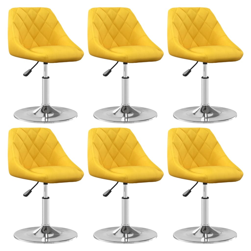Eetkamerstoelen draaibaar 6 st fluweel mosterdgeel – afbeelding 1