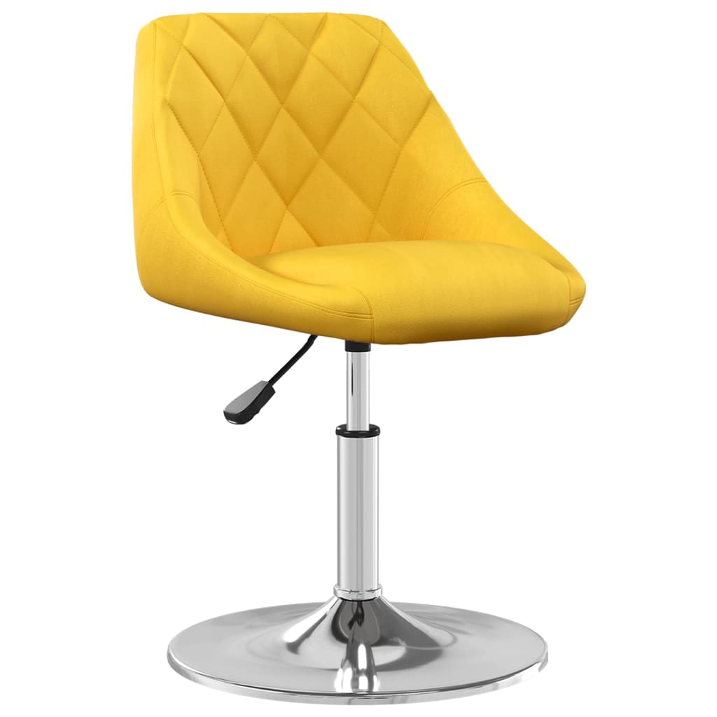 Eetkamerstoelen draaibaar 6 st fluweel mosterdgeel – afbeelding 2