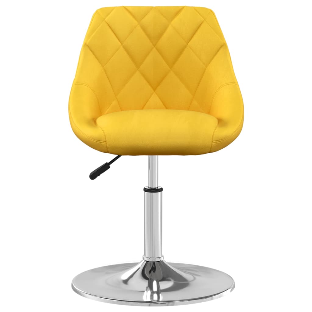 Eetkamerstoelen draaibaar 6 st fluweel mosterdgeel – afbeelding 3
