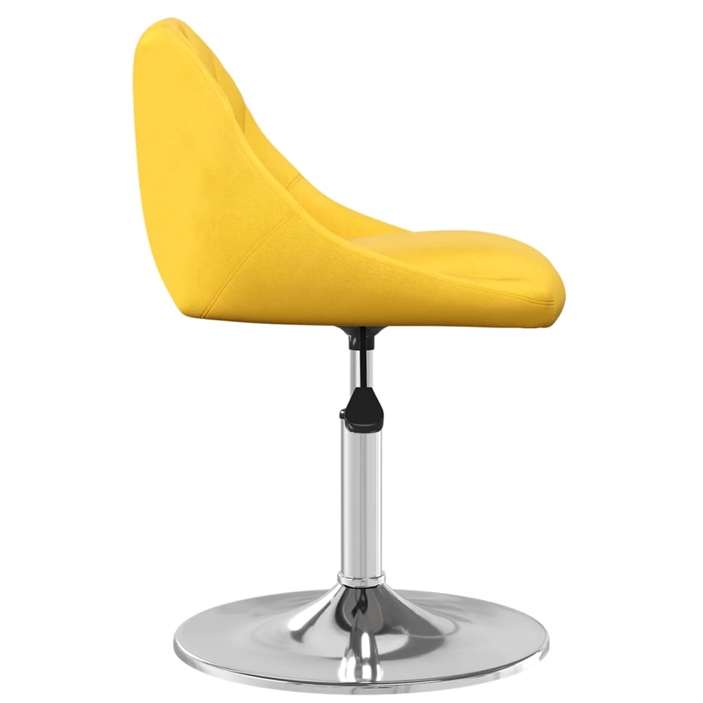 Eetkamerstoelen draaibaar 6 st fluweel mosterdgeel – afbeelding 4
