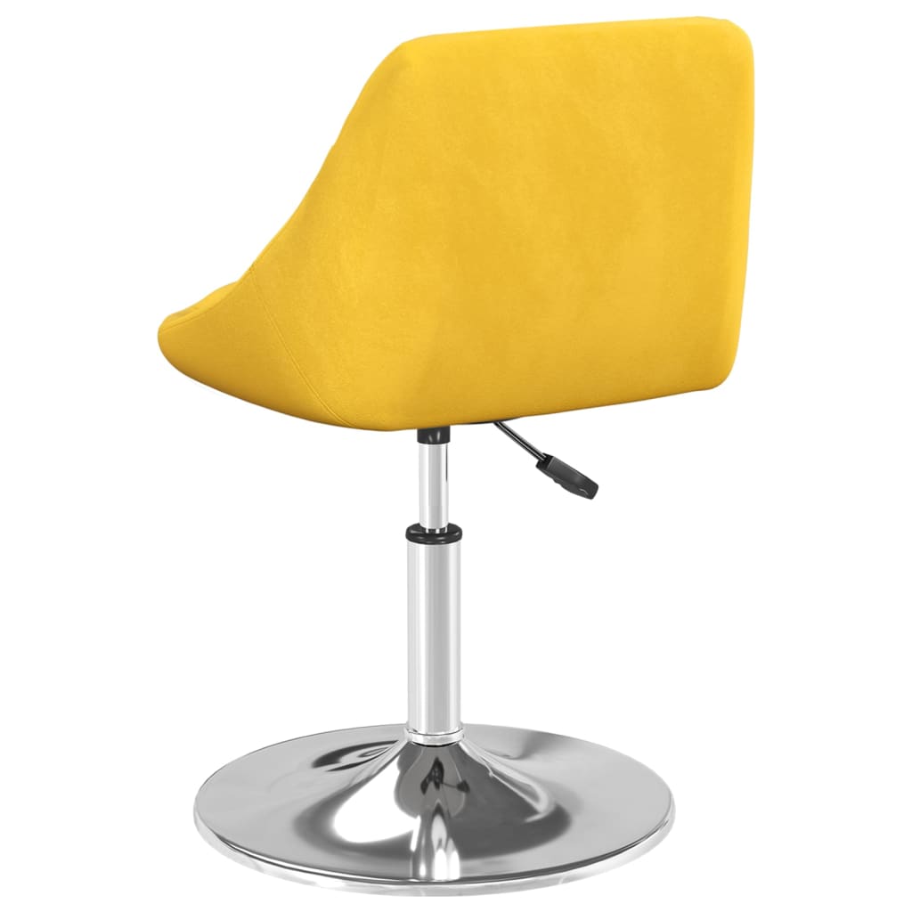 Eetkamerstoelen draaibaar 6 st fluweel mosterdgeel – afbeelding 5