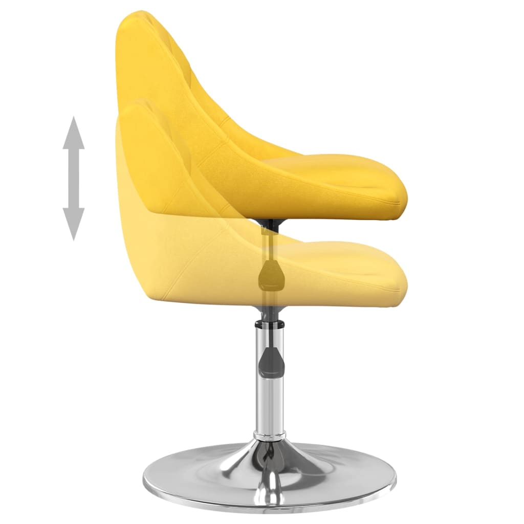 Eetkamerstoelen draaibaar 6 st fluweel mosterdgeel – afbeelding 6