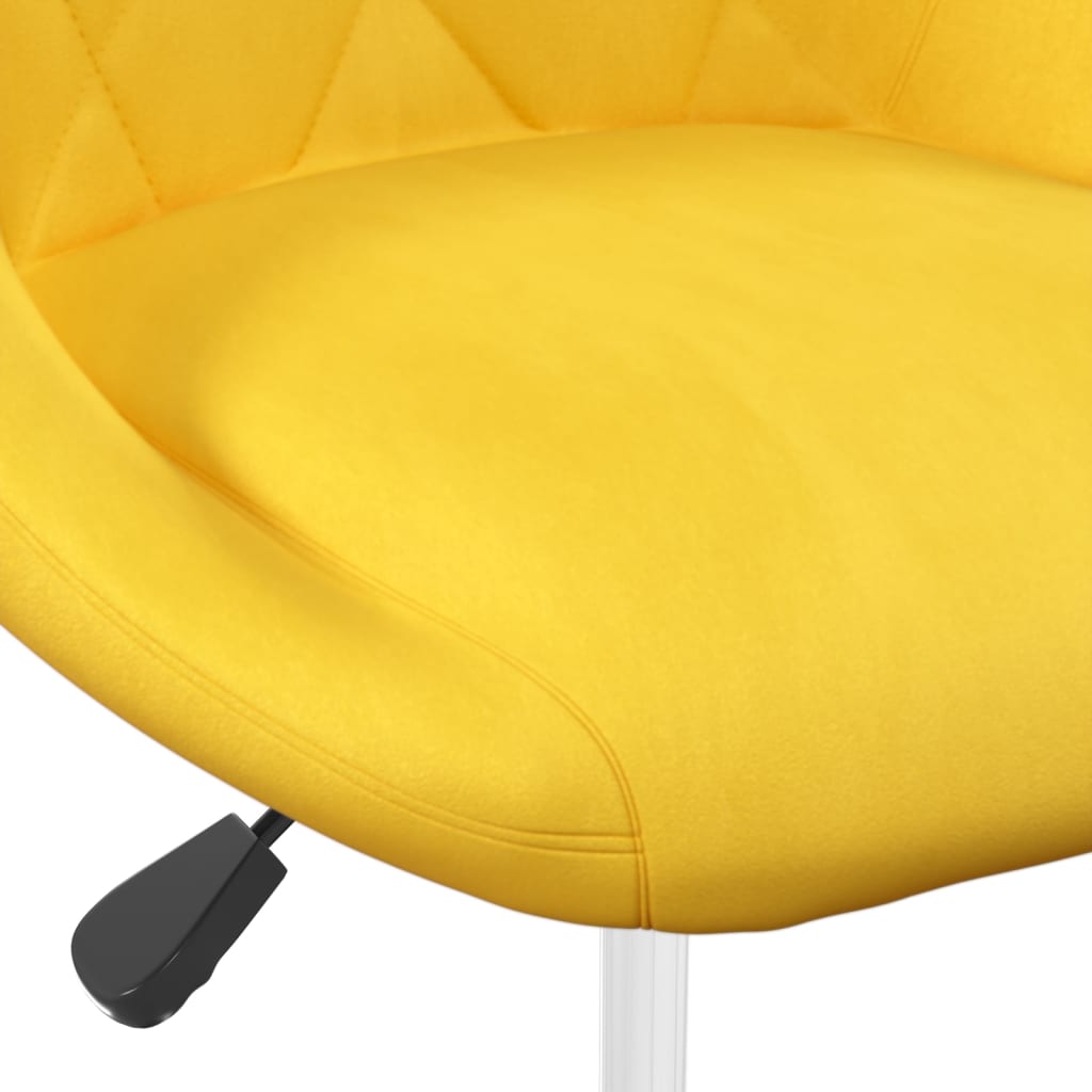 Eetkamerstoelen draaibaar 6 st fluweel mosterdgeel – afbeelding 7