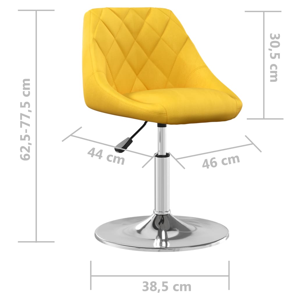 Eetkamerstoelen draaibaar 6 st fluweel mosterdgeel – afbeelding 8