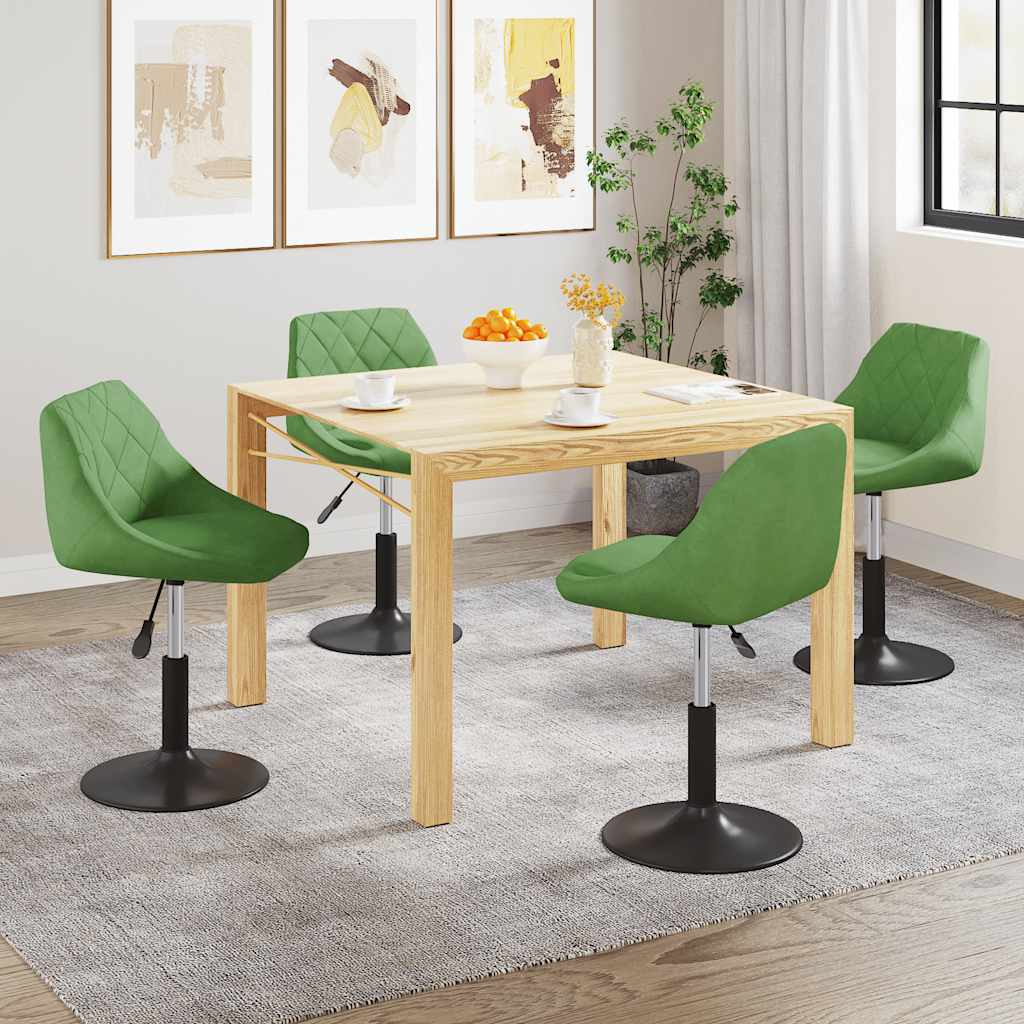 Eetkamerstoelen draaibaar 4 st fluweel lichtgroen – afbeelding 1