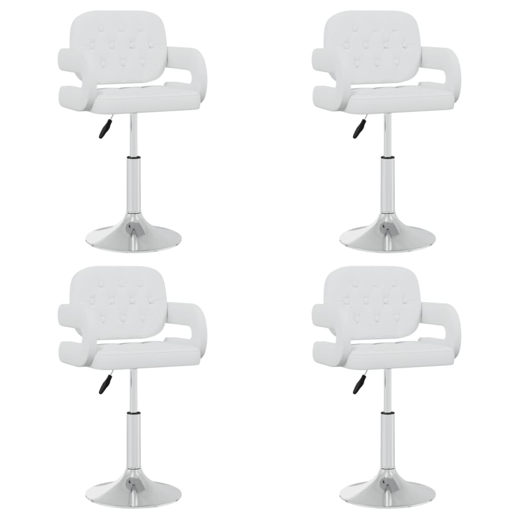 Eetkamerstoelen draaibaar 4 st kunstleer wit – afbeelding 1
