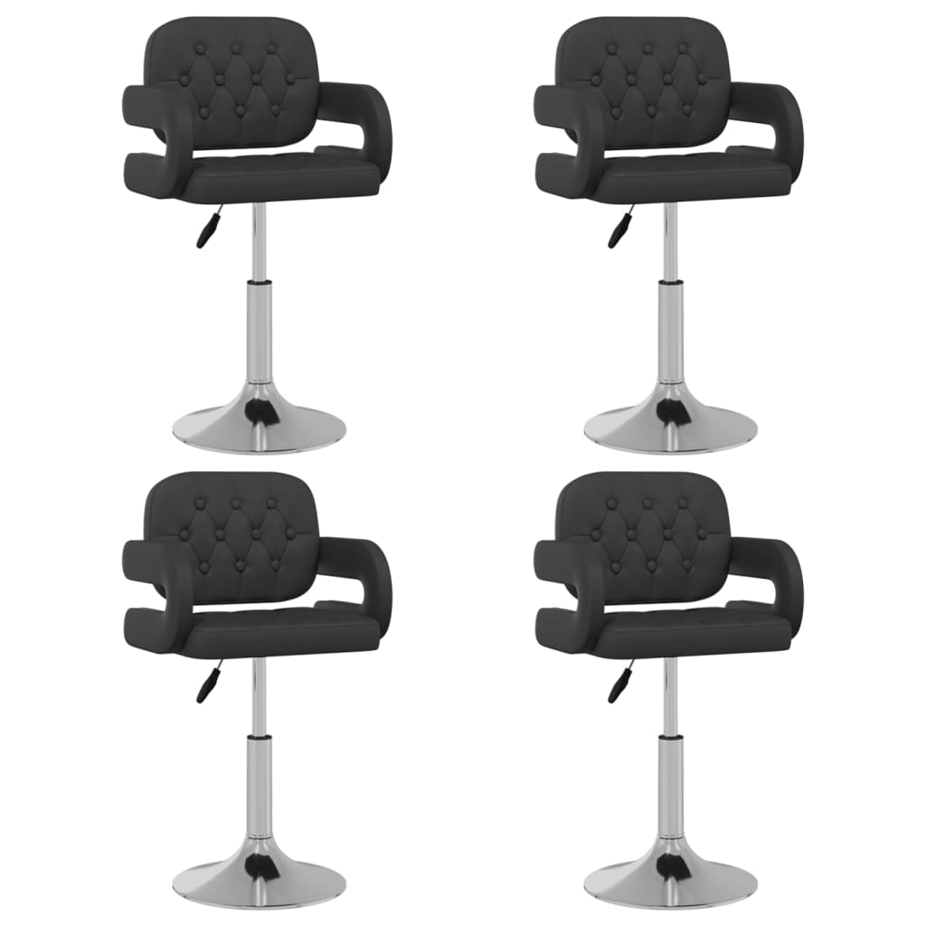 Eetkamerstoelen draaibaar 4 st kunstleer zwart