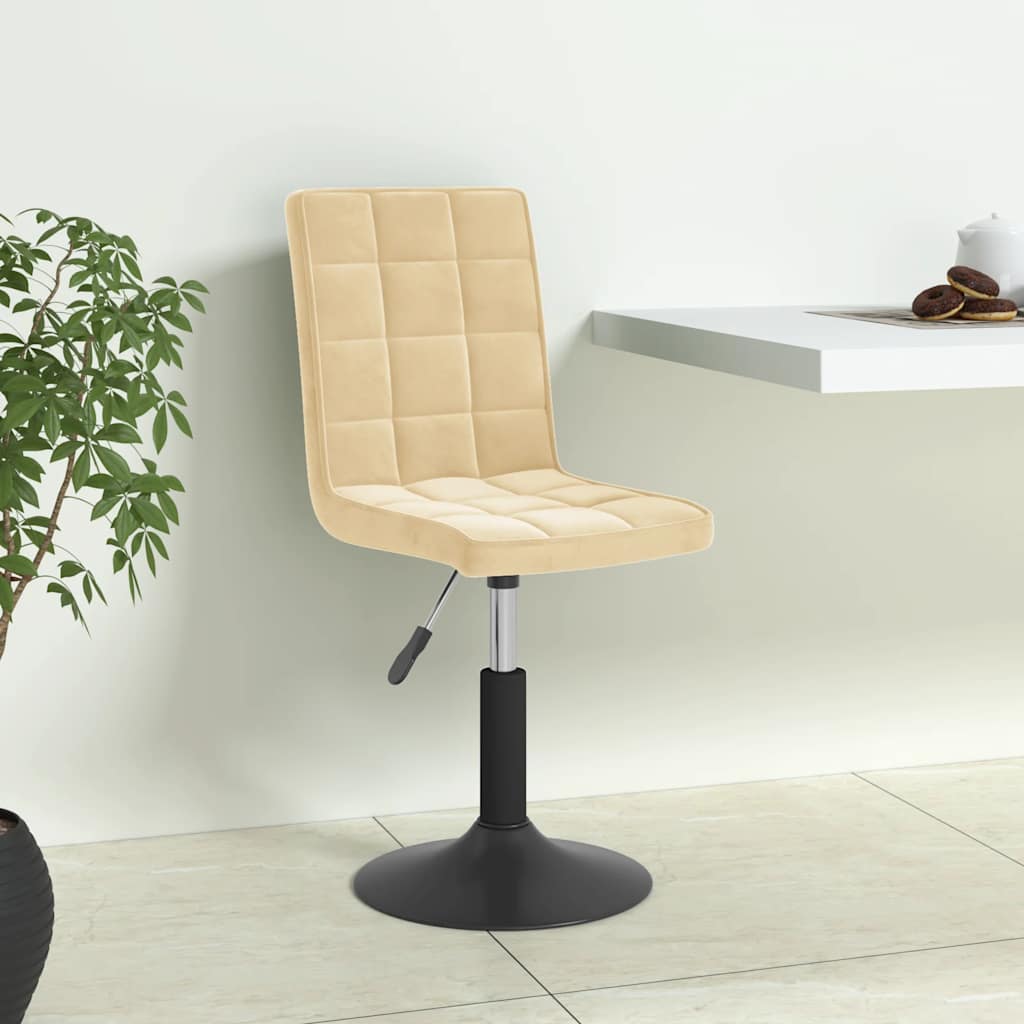 Eetkamerstoelen draaibaar 4 st fluweel crèmekleurig