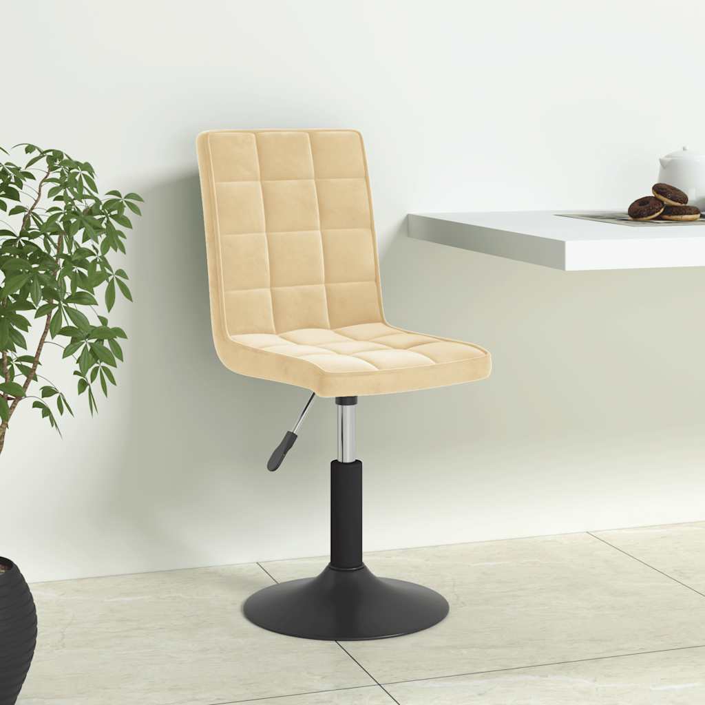 Eetkamerstoelen draaibaar 6 st fluweel crèmekleurig
