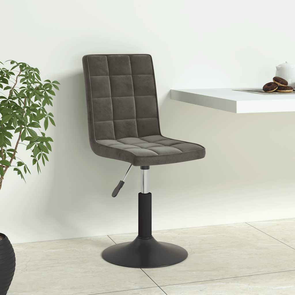Eetkamerstoelen draaibaar 6 st fluweel donkergrijs – afbeelding 1