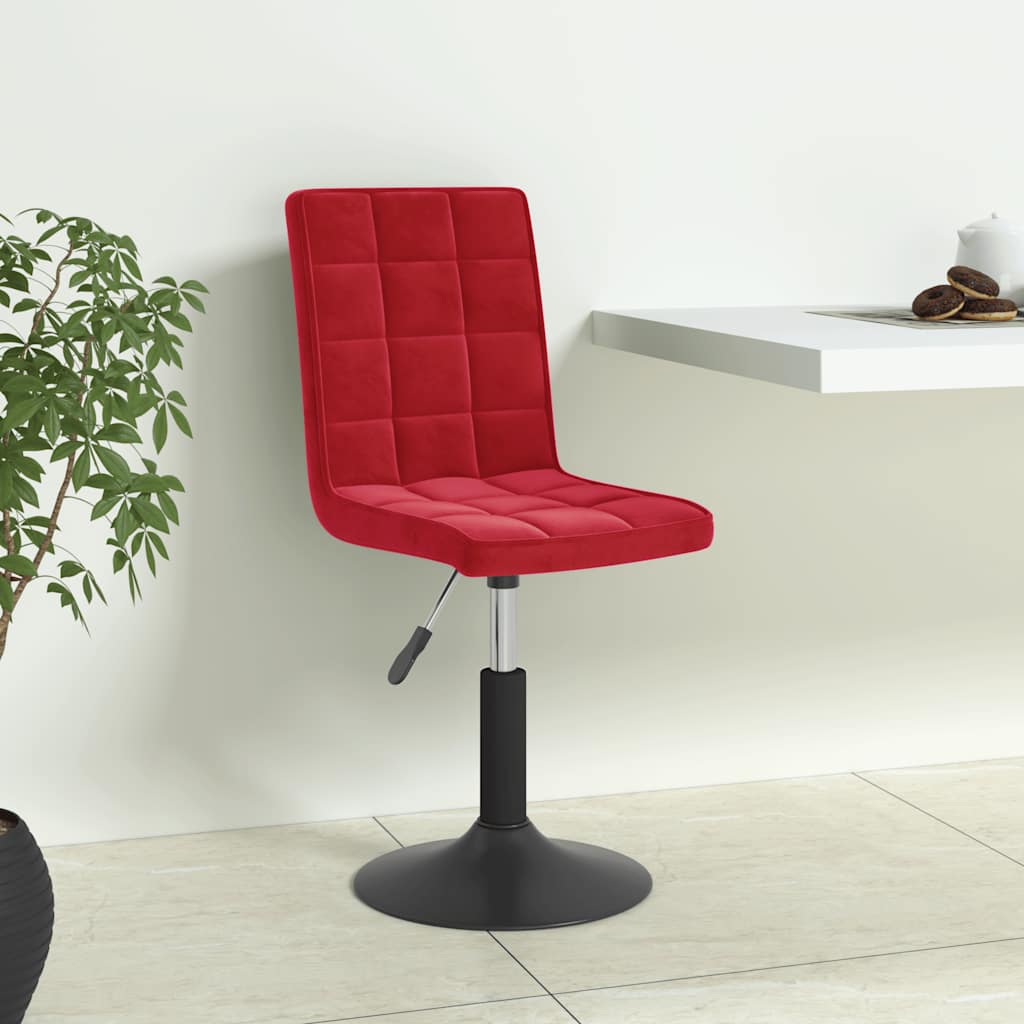 Eetkamerstoelen draaibaar 6 st fluweel wijnrood