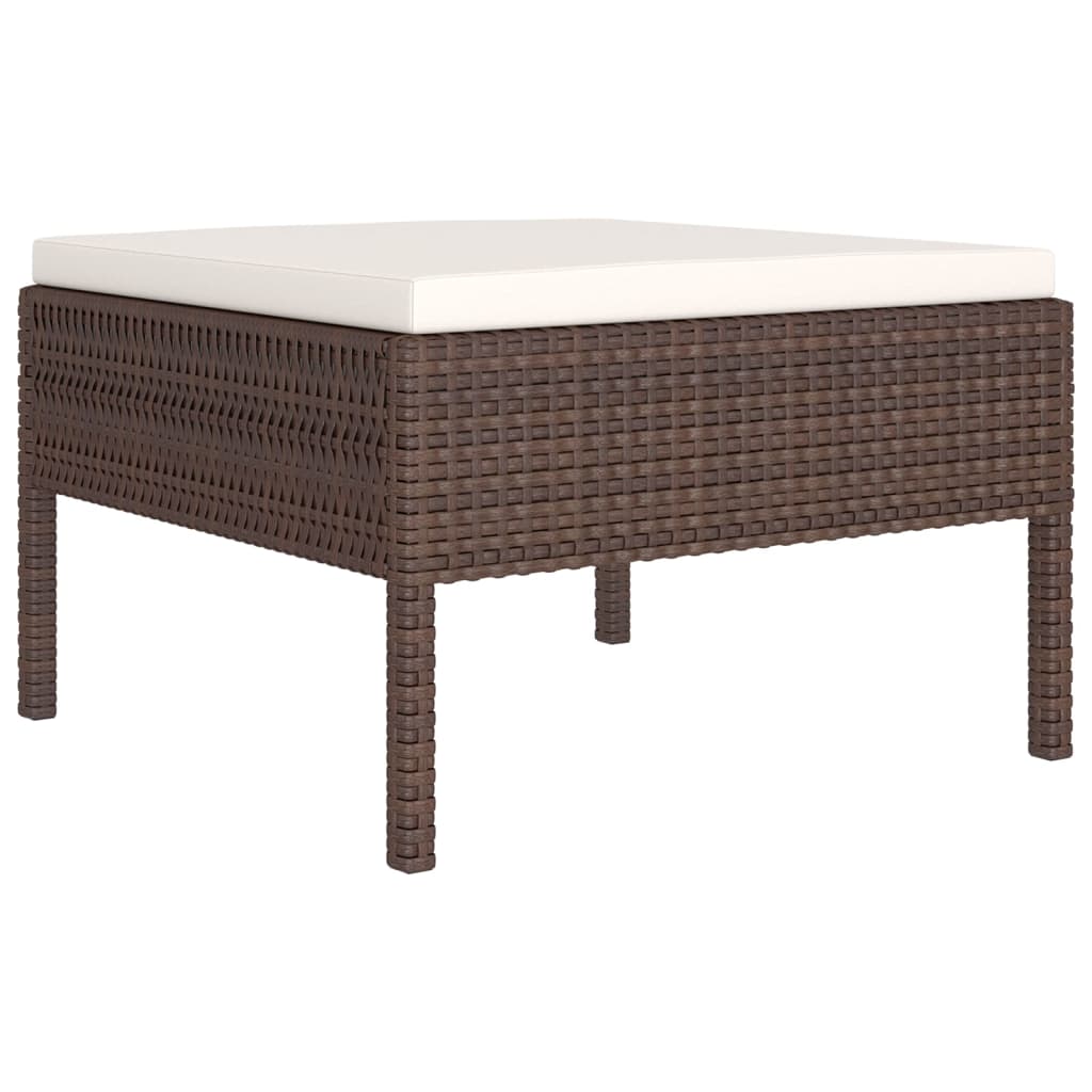 6-delige Loungeset met kussens poly rattan bruin – afbeelding 4