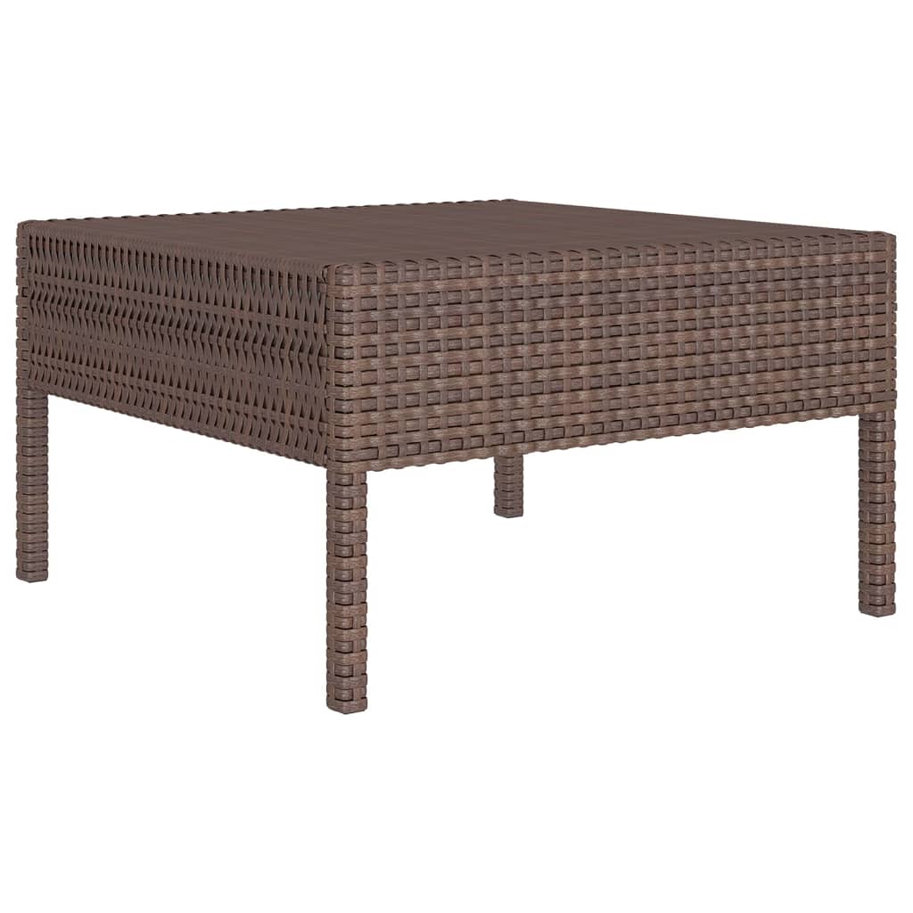 6-delige Loungeset met kussens poly rattan bruin – afbeelding 5