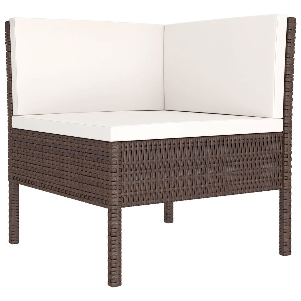 12-delige Loungeset met kussens poly rattan bruin – afbeelding 5