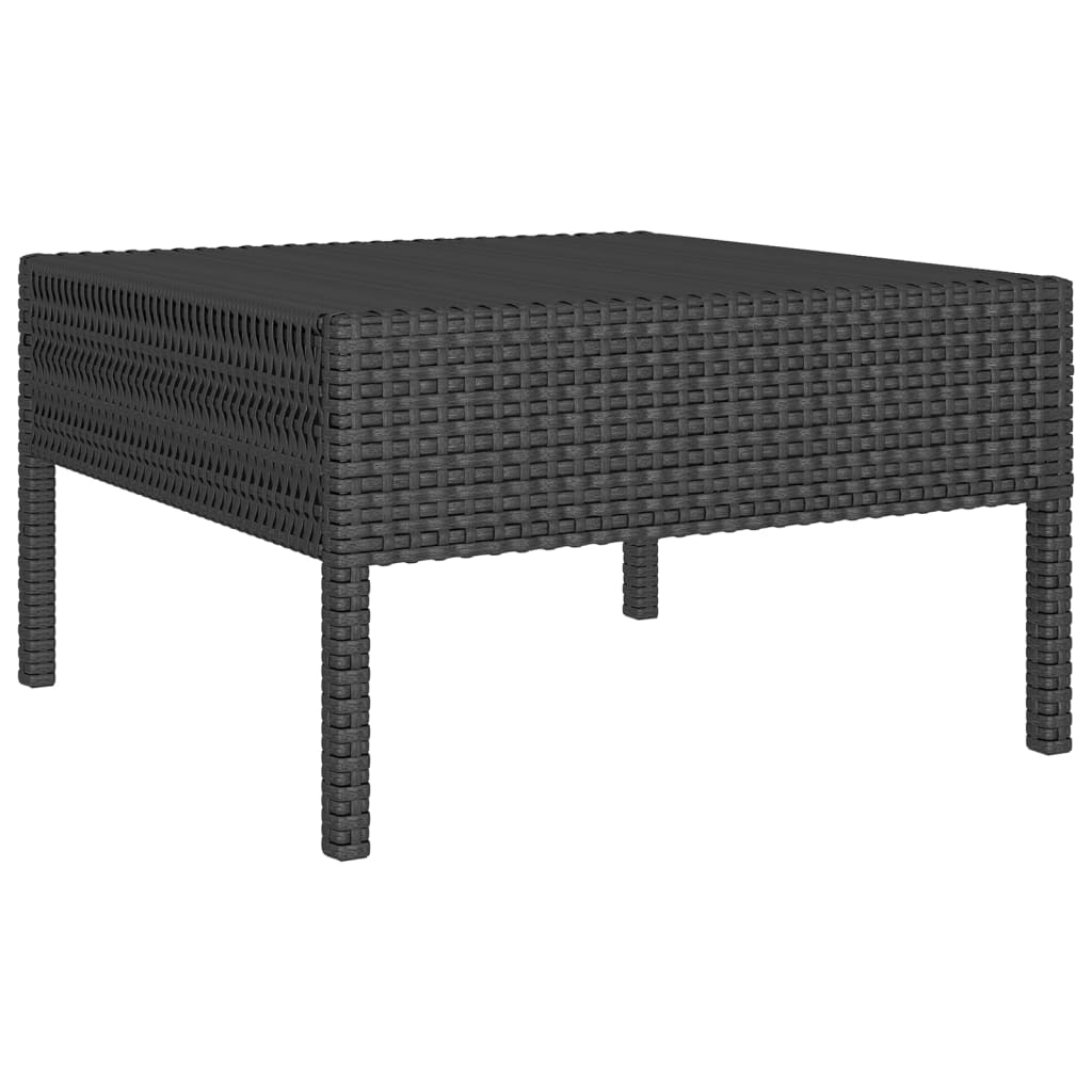 12-delige Loungeset met kussens poly rattan zwart – afbeelding 4