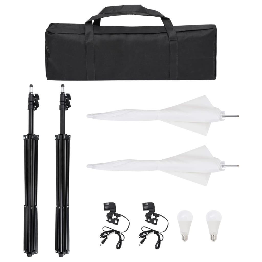 Fotostudioset met verlichtingsset, achtergrond en reflector – afbeelding 9