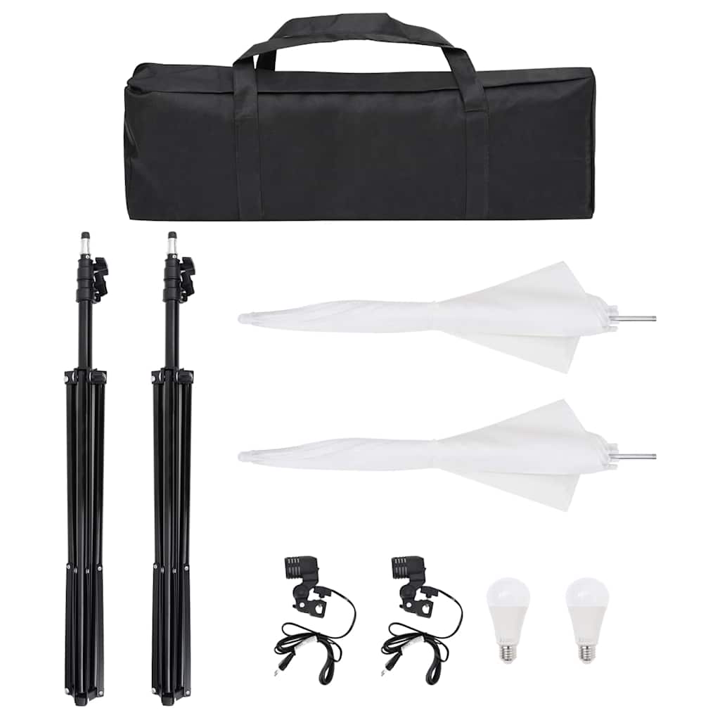 Fotostudioset met verlichtingsset, achtergrond en reflector – afbeelding 4