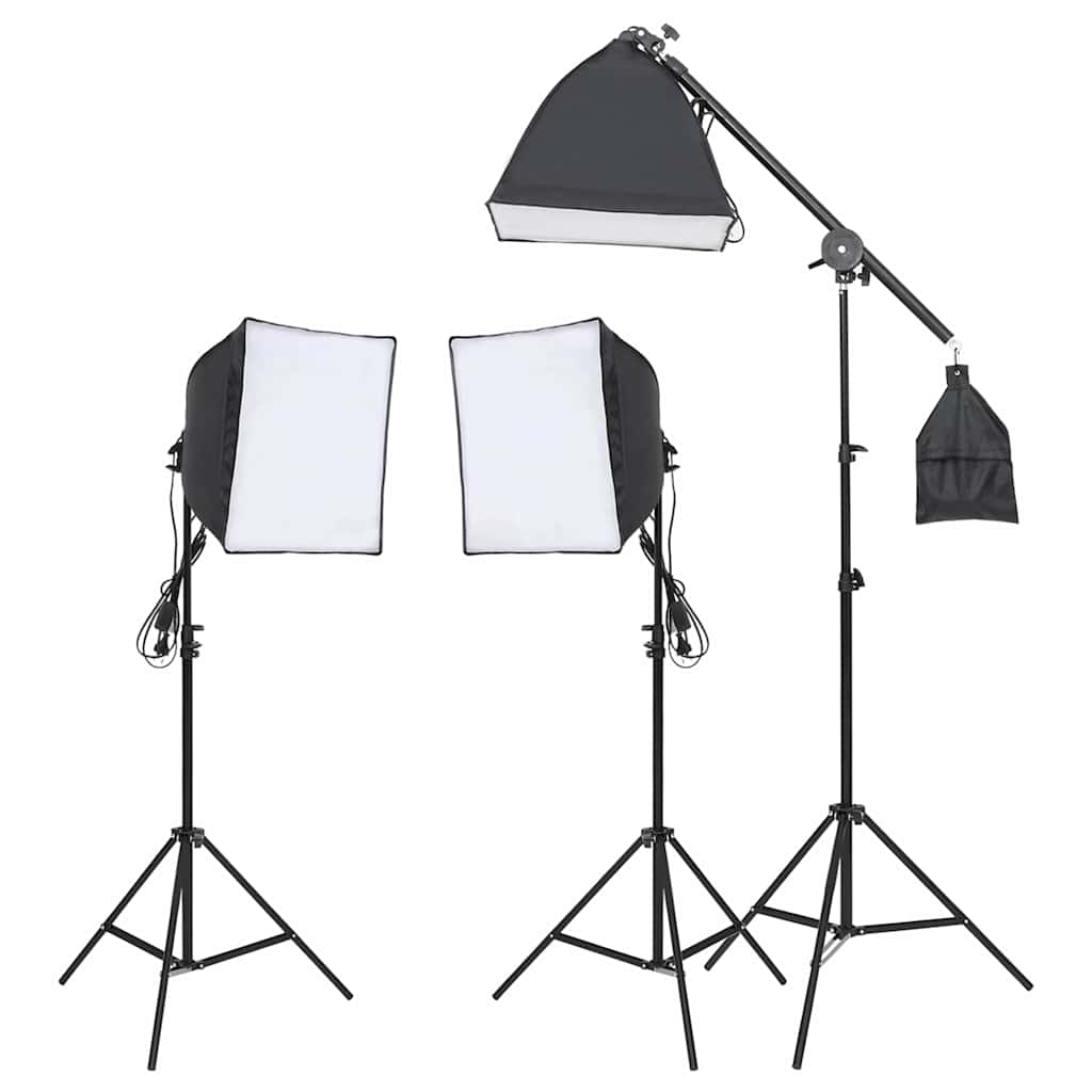 Fotostudioset met verlichtingsset, achtergrond en reflector – afbeelding 3