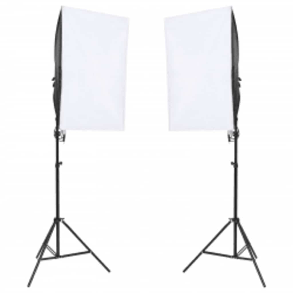 Fotostudioset met verlichtingsset en achtergrond – afbeelding 2