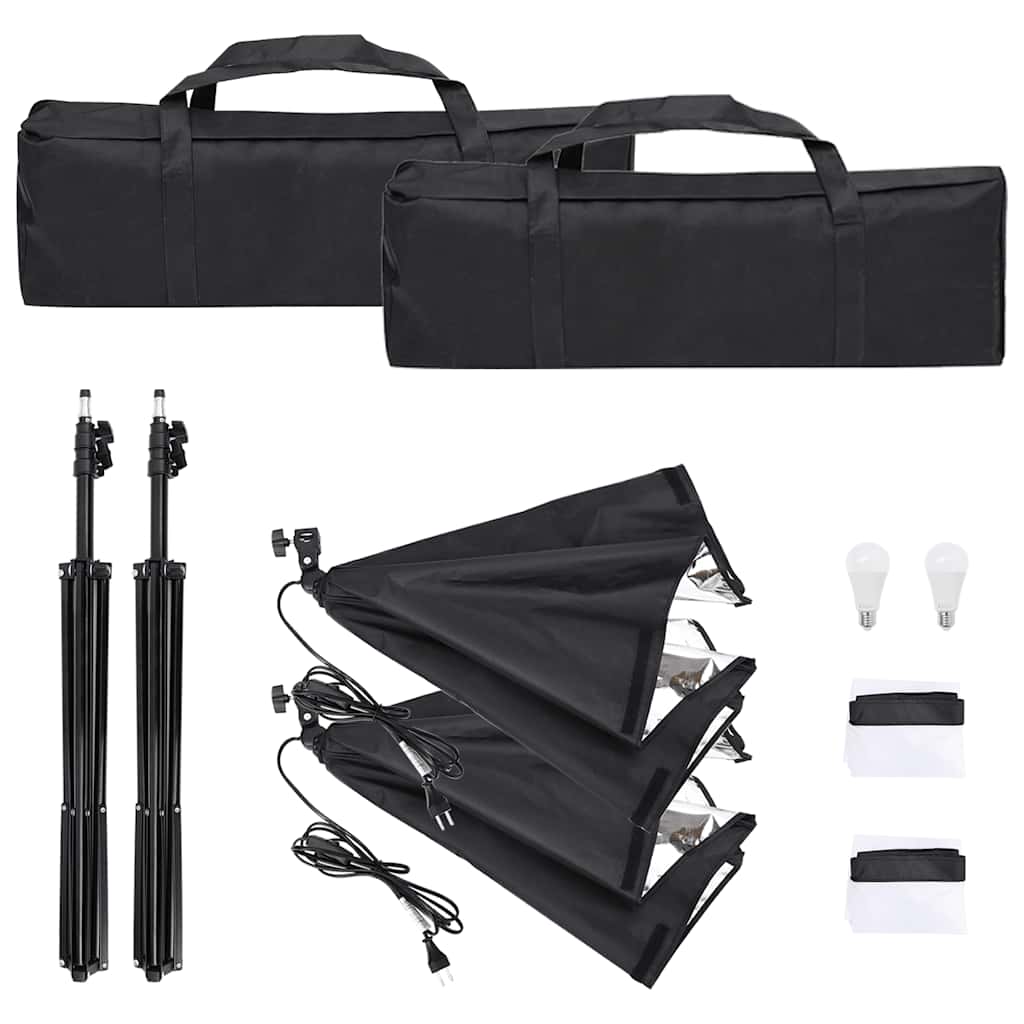 Fotostudioset met verlichtingsset en achtergrond – afbeelding 9