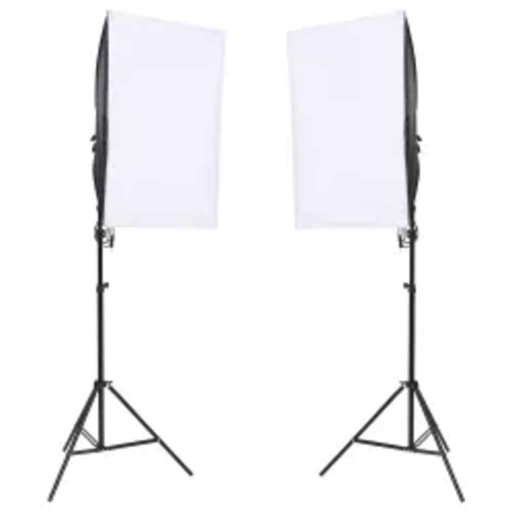 Fotostudioset met verlichtingsset, achtergrond en reflector – afbeelding 2