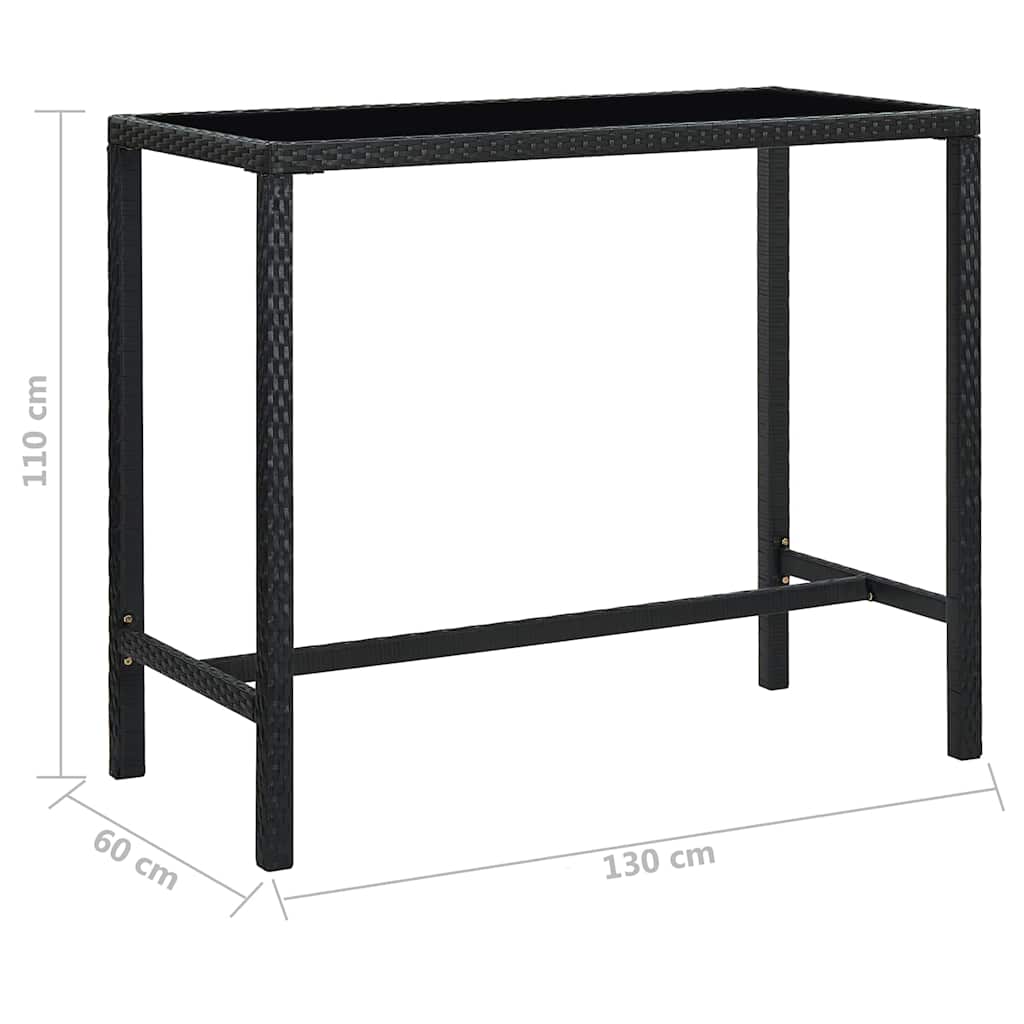 5-delige Tuinbarset met kussens poly rattan zwart – afbeelding 10