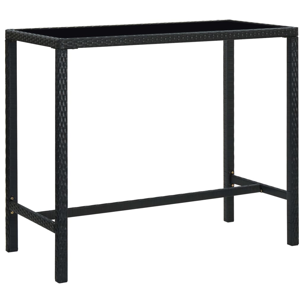 5-delige Tuinbarset met kussens poly rattan zwart – afbeelding 6