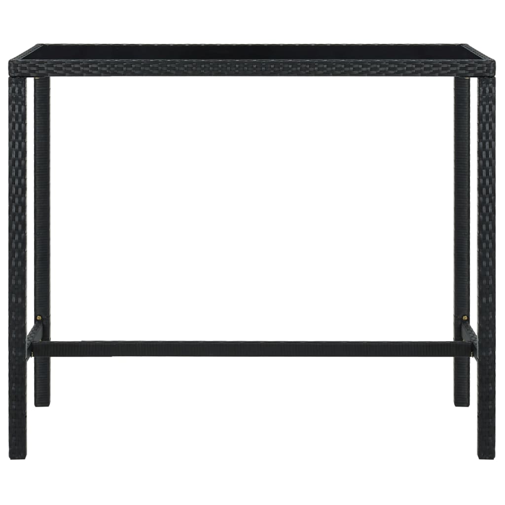 5-delige Tuinbarset met kussens poly rattan zwart – afbeelding 7