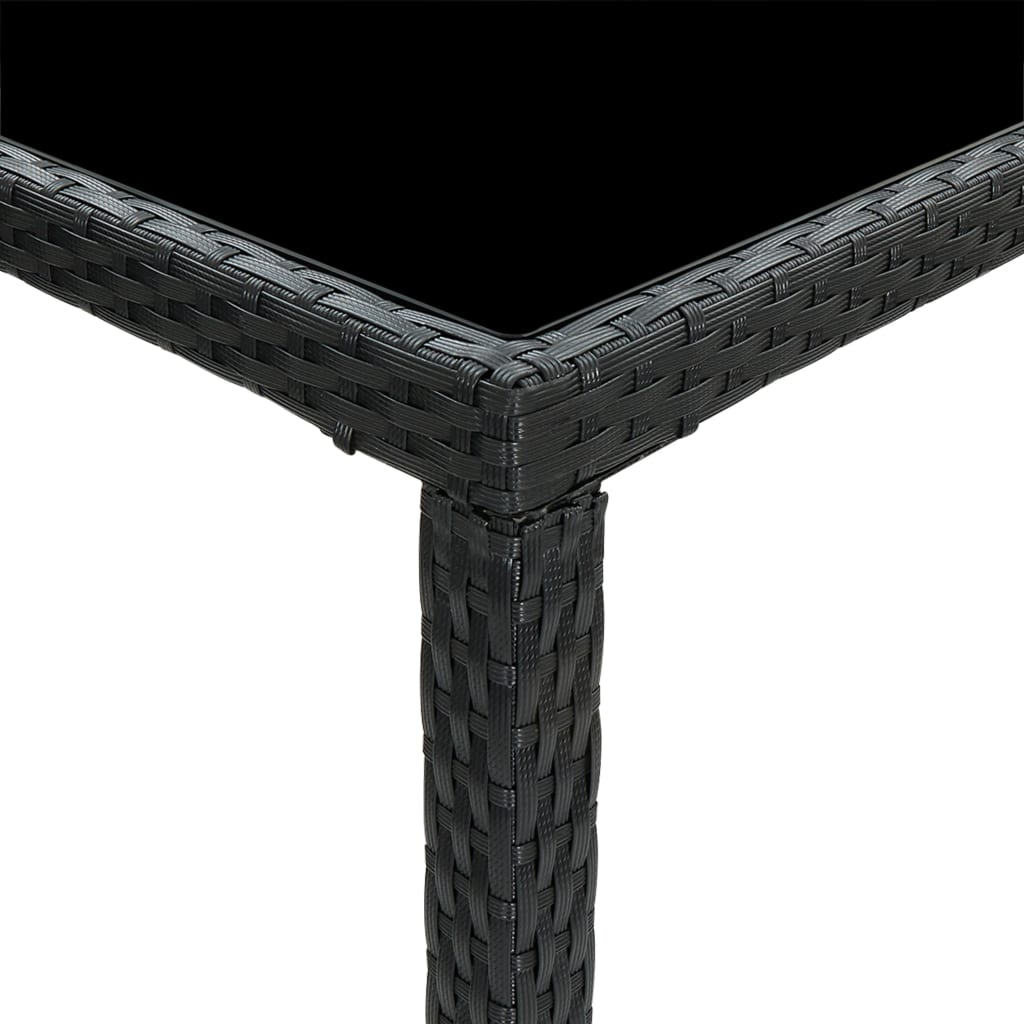 5-delige Tuinbarset met kussens poly rattan zwart – afbeelding 8