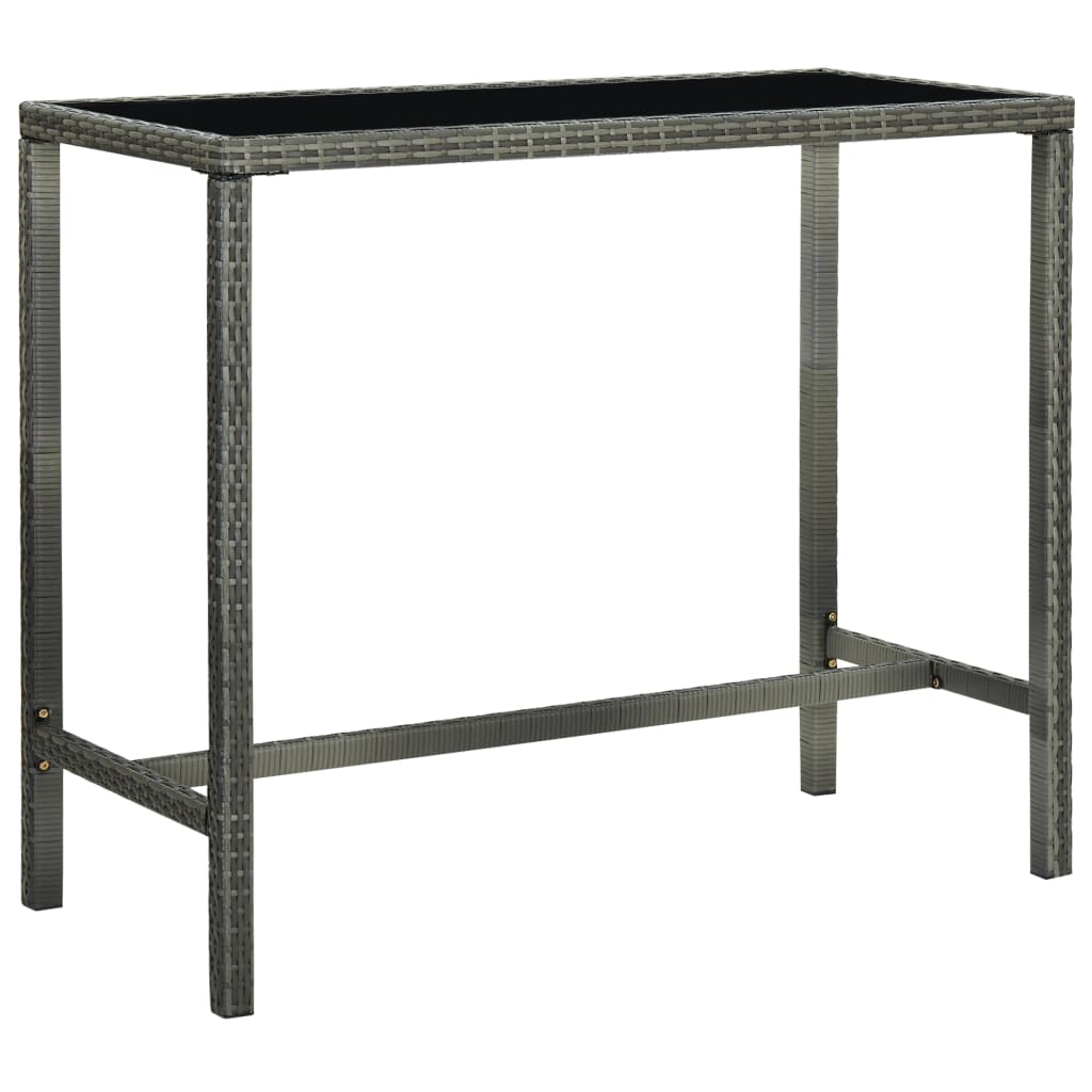 7-delige Tuinbarset met kussens poly rattan grijs – afbeelding 6