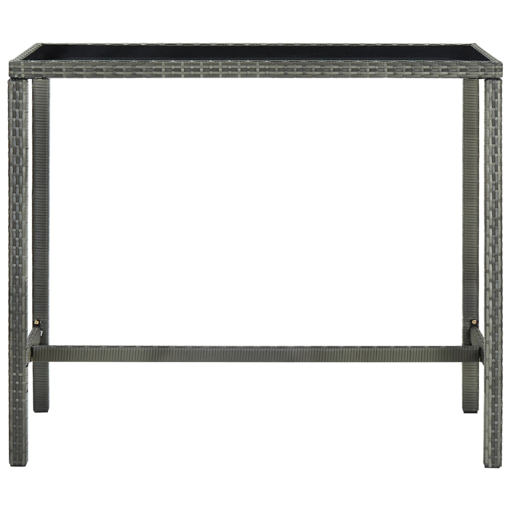 7-delige Tuinbarset met kussens poly rattan grijs – afbeelding 7