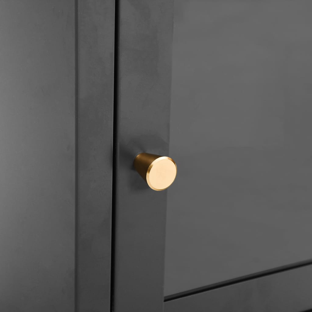 Nachtkastjes 2 st 40x30x54,5 cm staal en glas antracietkleurig – afbeelding 10