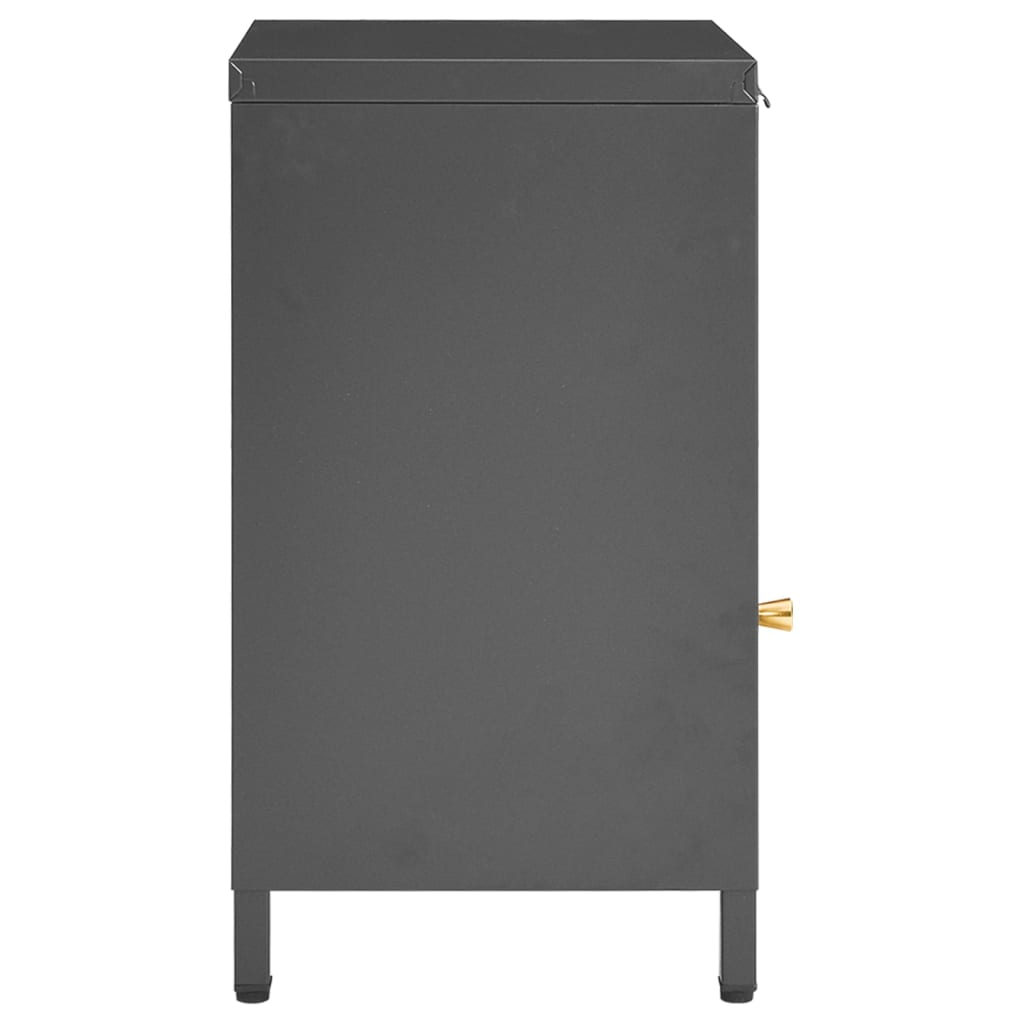 Nachtkastjes 2 st 40x30x54,5 cm staal en glas antracietkleurig – afbeelding 5