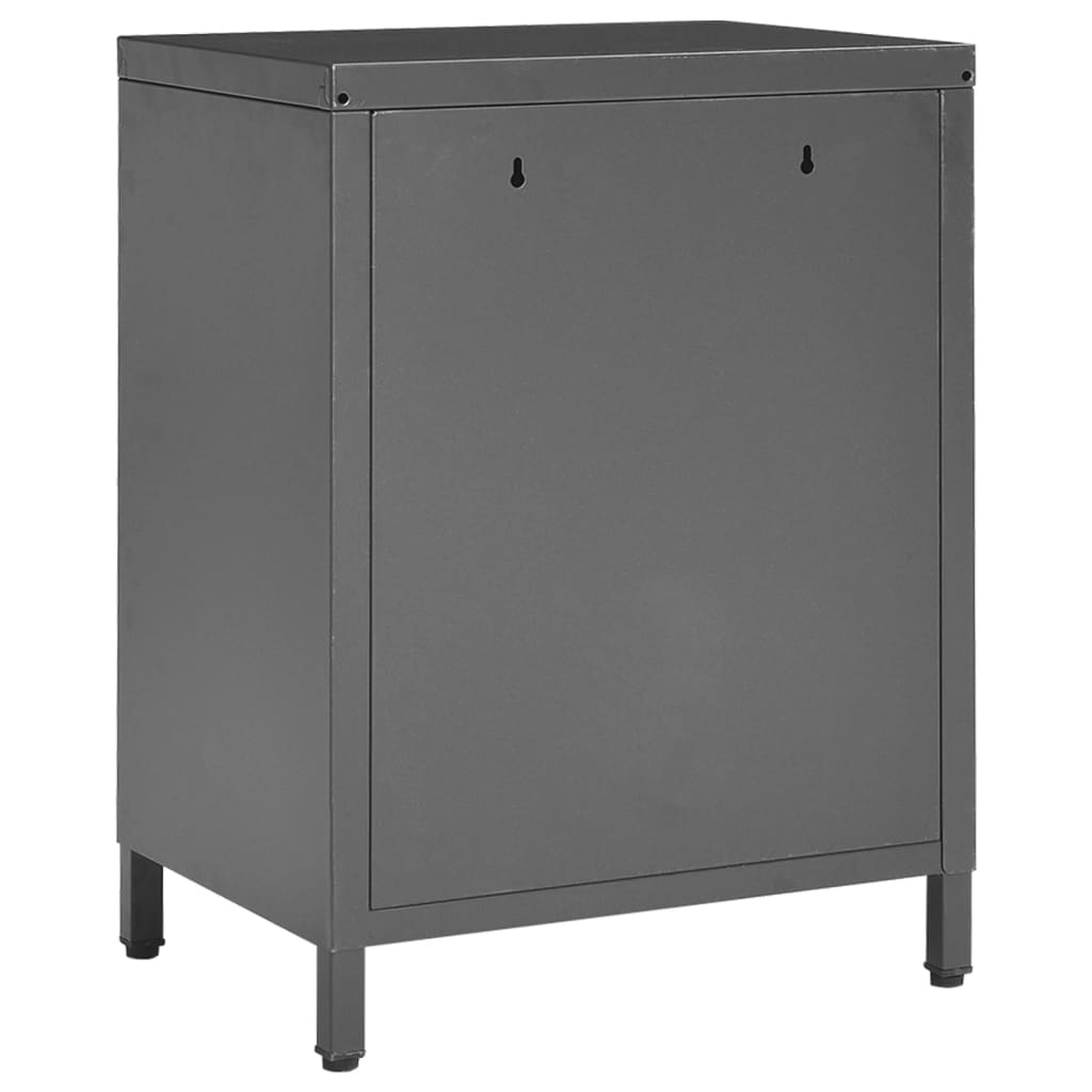 Nachtkastjes 2 st 40x30x54,5 cm staal en glas antracietkleurig – afbeelding 6