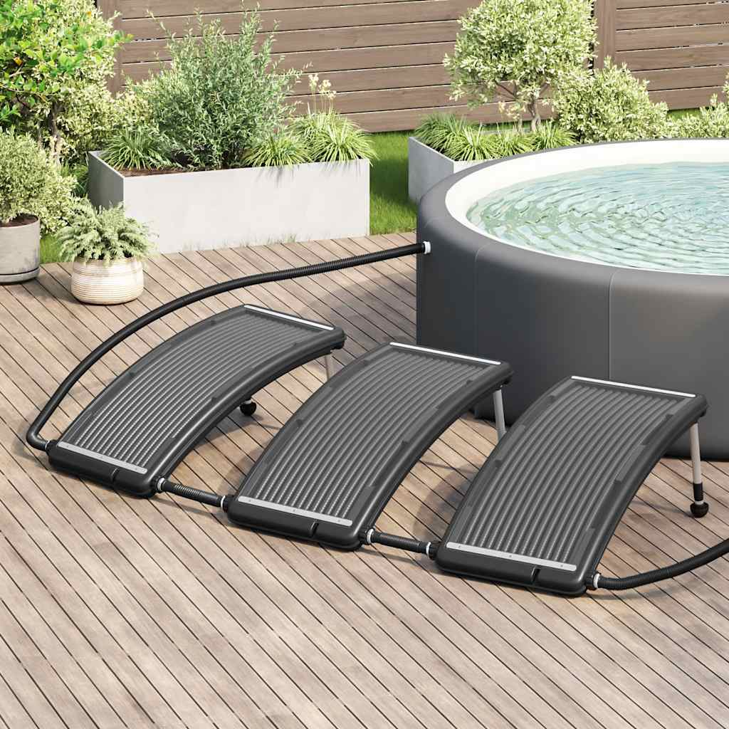 Zwembadverwarmingspaneel solar 3 st gebogen 110x65 cm
