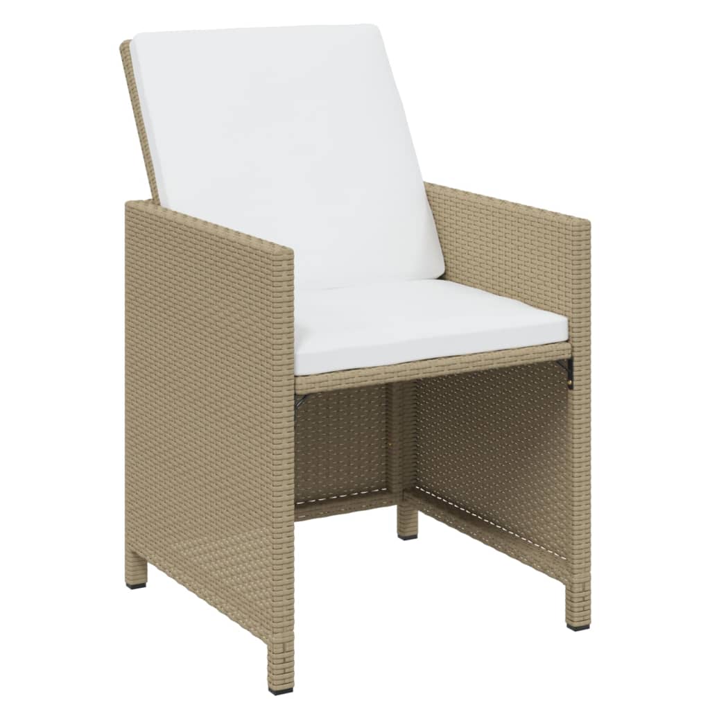 15-delige Tuinset met kussens poly rattan beige – afbeelding 5