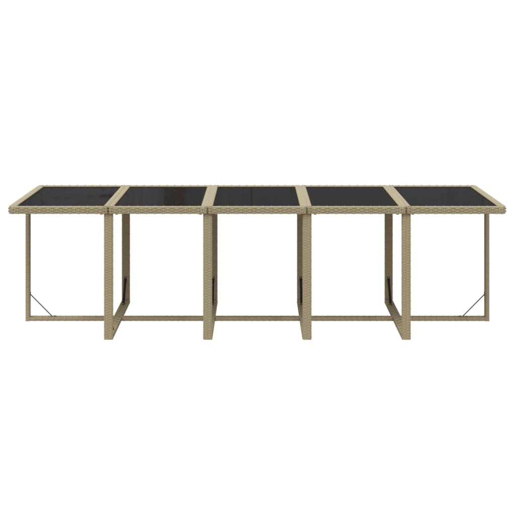 15-delige Tuinset met kussens poly rattan beige – afbeelding 8