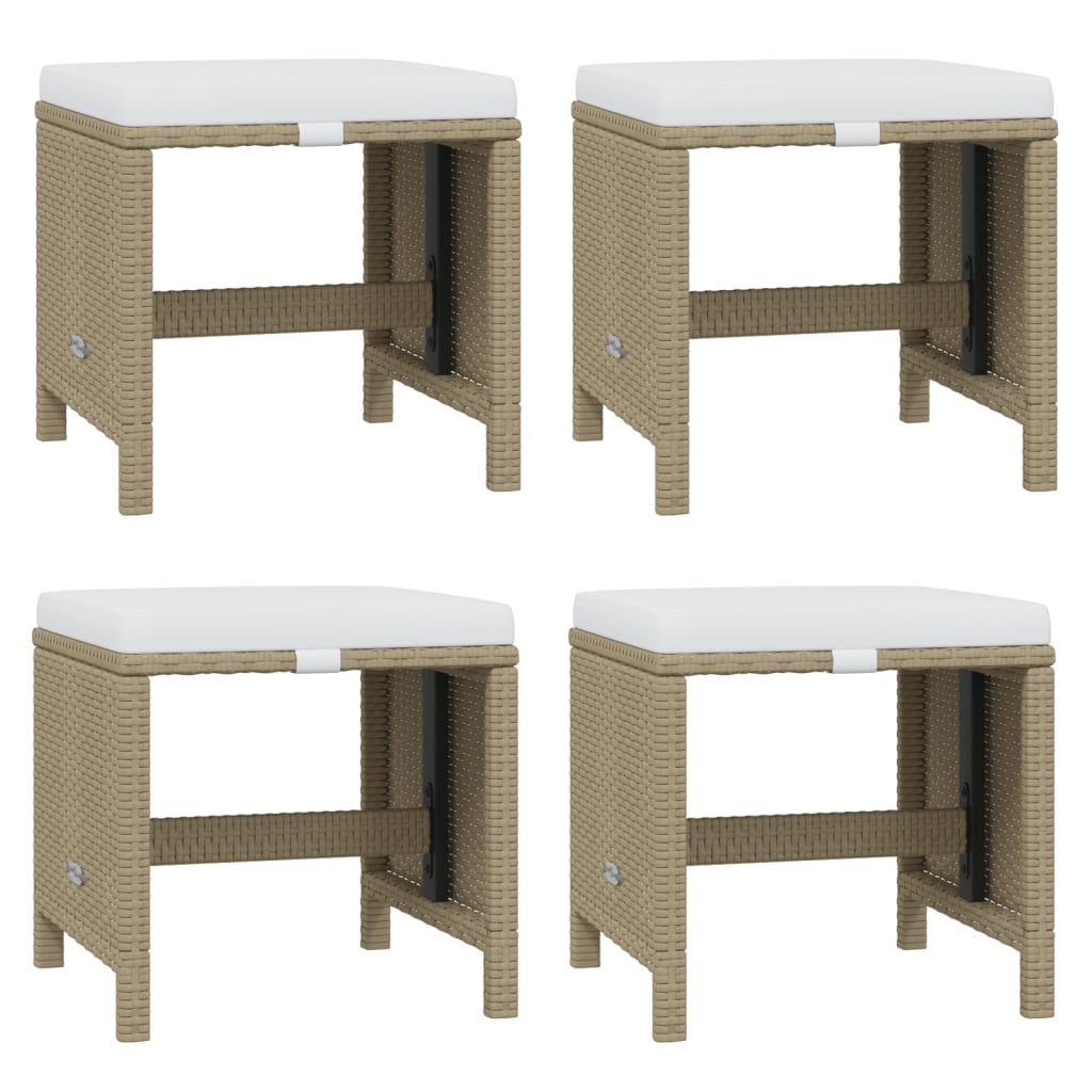 15-delige Tuinset met kussens poly rattan beige – afbeelding 7