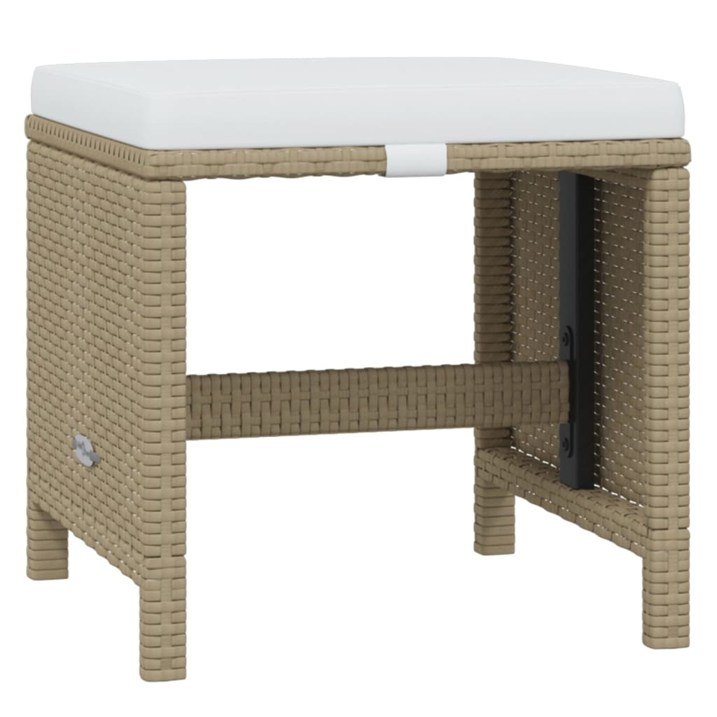 15-delige Tuinset met kussens poly rattan beige – afbeelding 8
