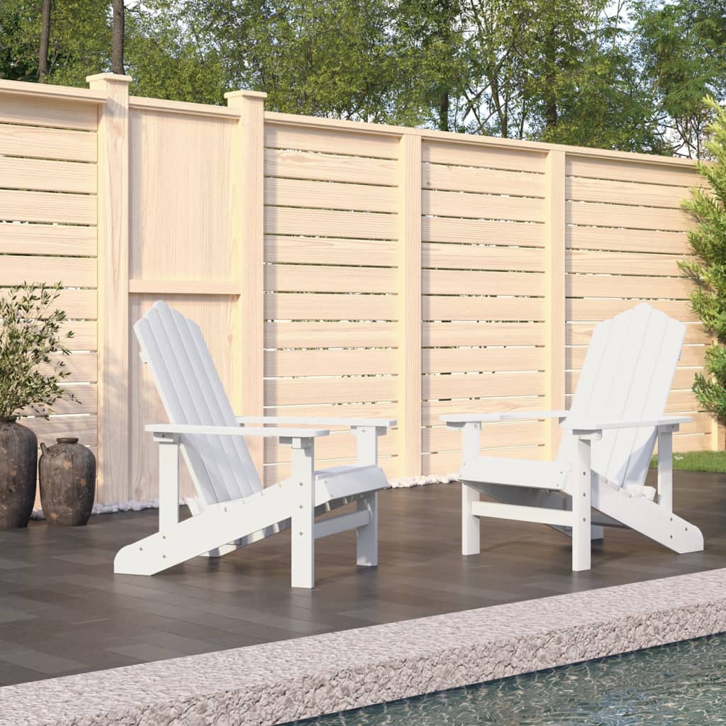 Tuinstoelen 2 st Adirondack HDPE wit – afbeelding 1