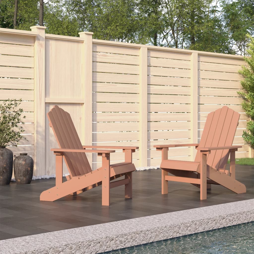 Tuinstoelen 2 st Adirondack HDPE bruin – afbeelding 1