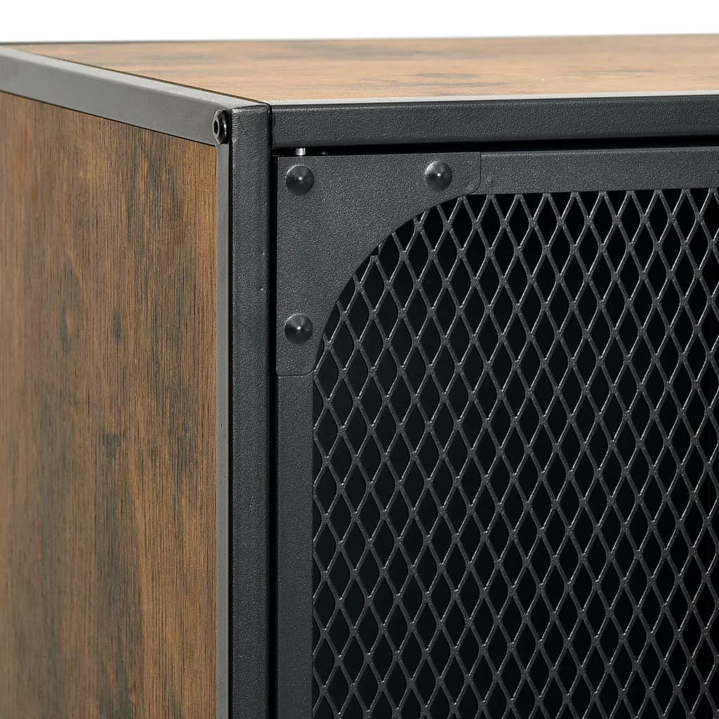 Opbergkasten 2 st 72x36x82 cm metaal en MDF rustiek bruin – afbeelding 8