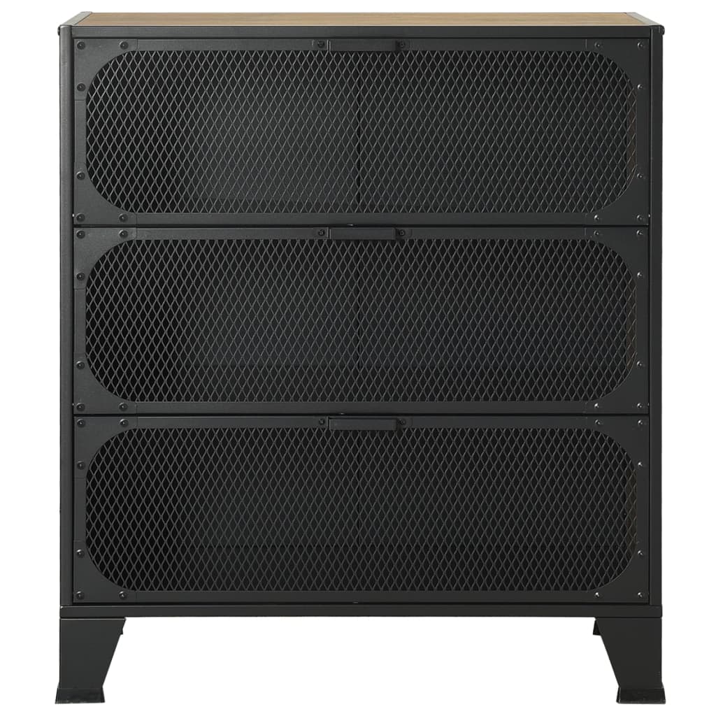 Opbergkasten 2 st 72x36x82 cm metaal en MDF rustiek bruin – afbeelding 4